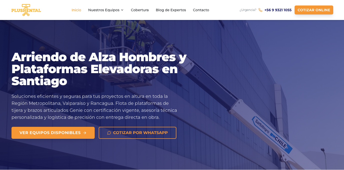 Arriendo de maquinaria — plusrental.cl